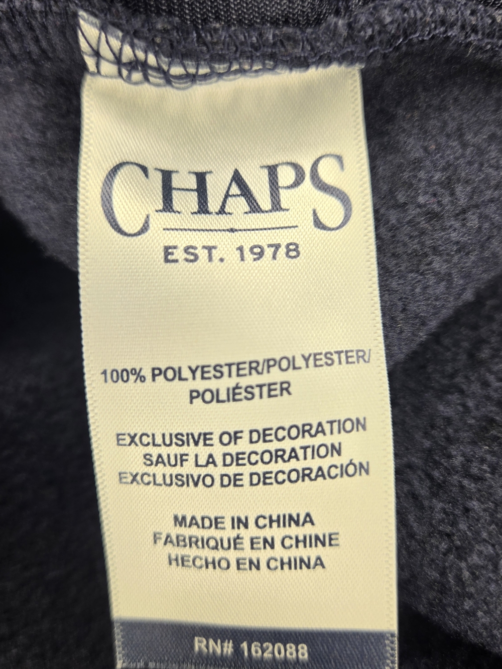 Chaps Men's Navy Quarter-Zip Sweater with Contrast Collar Size XL - Picture 9 of 9